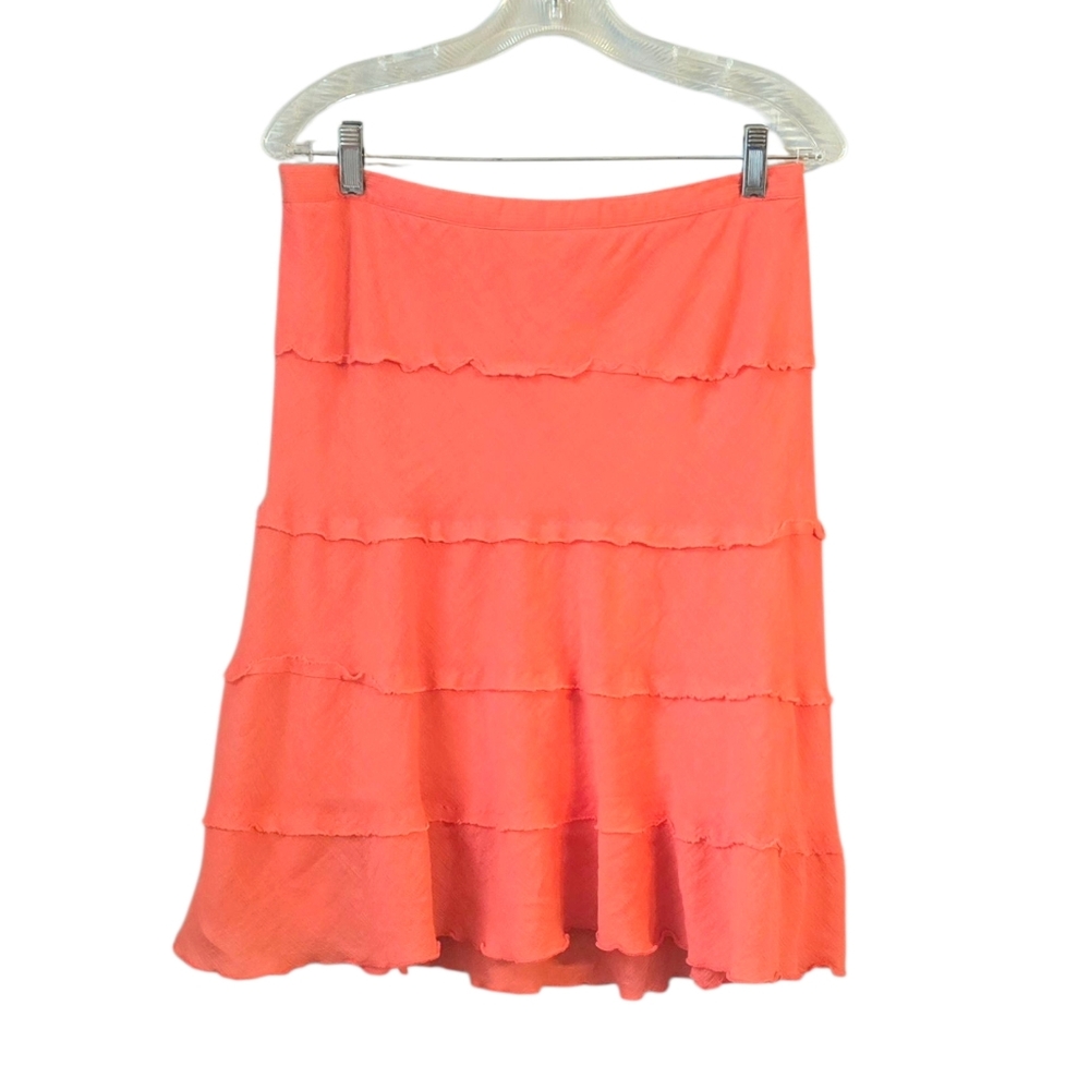 Studio West Vibrant Coral A-Line Skirt ◇ Size Large
